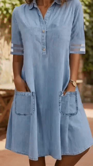 ROUSSEL PARIS | Robe Chemisier Effet Denim Amincissant Ventre