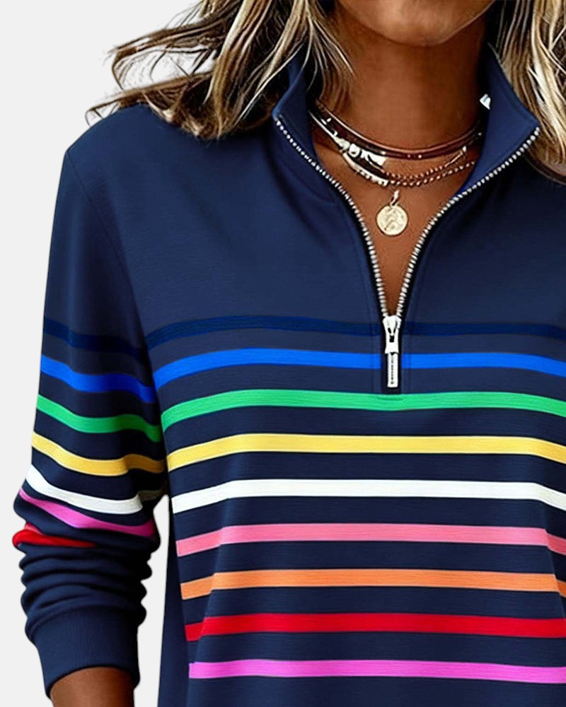ROUSSEL PARIS | PULL RAYÉ À FERMETURE ÉCLAIR POUR FEMMES