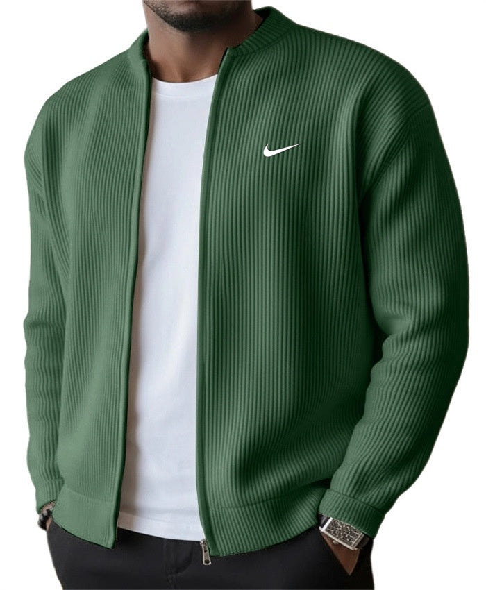 ROUSSEL PARIS | Veste Zippée Côtelée Homme, Col Montant Stretch