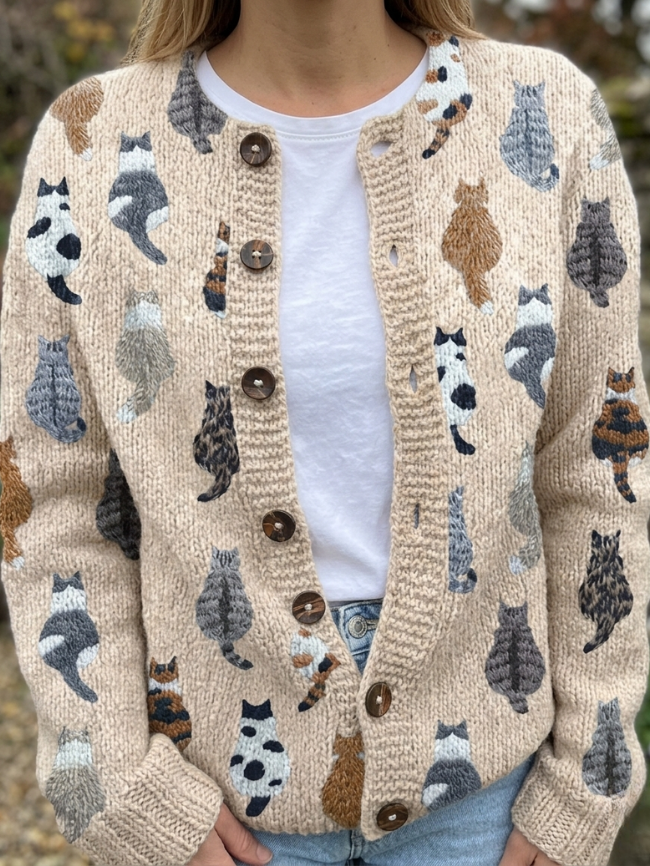 ROUSSEL PARIS | CARDIGAN MOTIF CHAT POUR FEMME