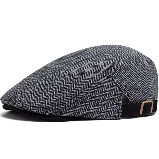 ROUSSEL PARIS | Casquette plate en laine à chevrons