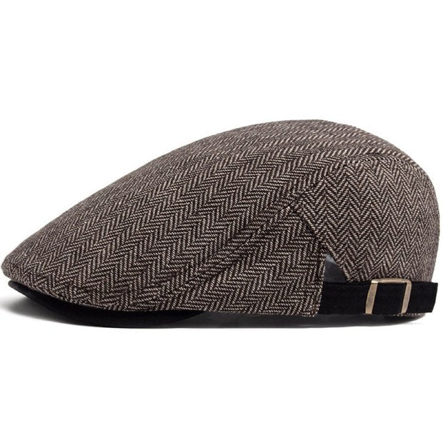ROUSSEL PARIS | Casquette plate en laine à chevrons