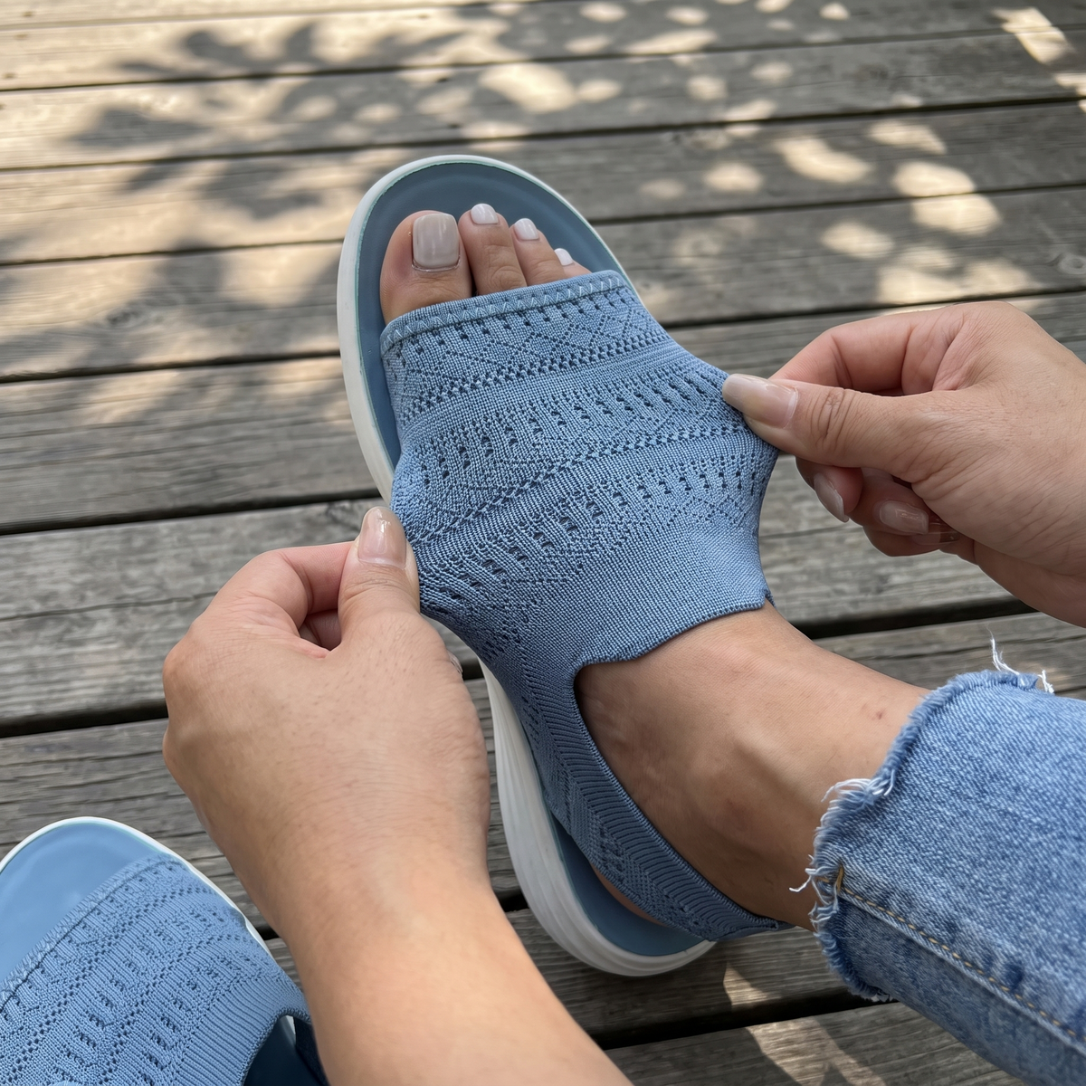 ROUSSEL PARIS | Sandales en Tricot Respirant à Plateforme