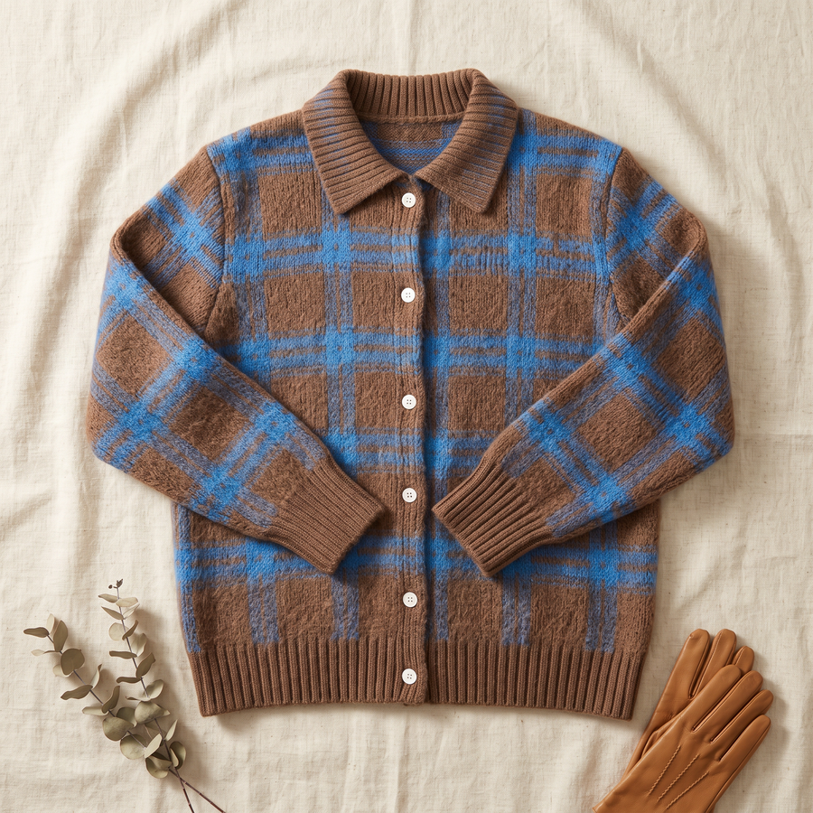 ROUSSEL PARIS | Cardigan tricoté à carreaux