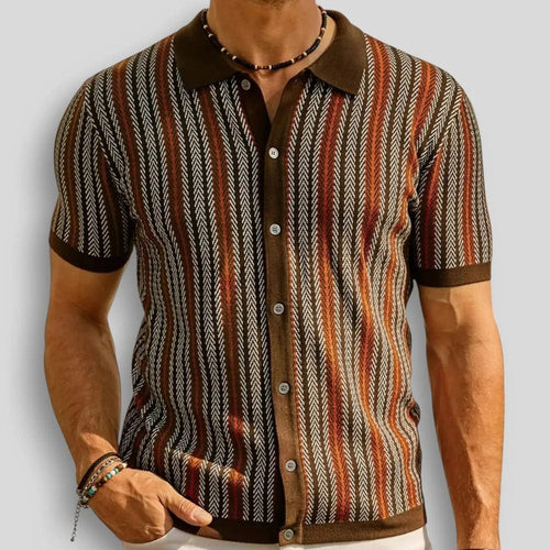 ROUSSEL PARIS | POLO MAILLE CHEVRON POUR HOMME