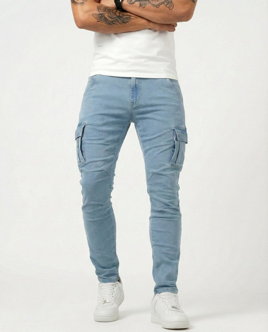 ROUSSEL PARIS | Pantalon Cargo Marine Élastique