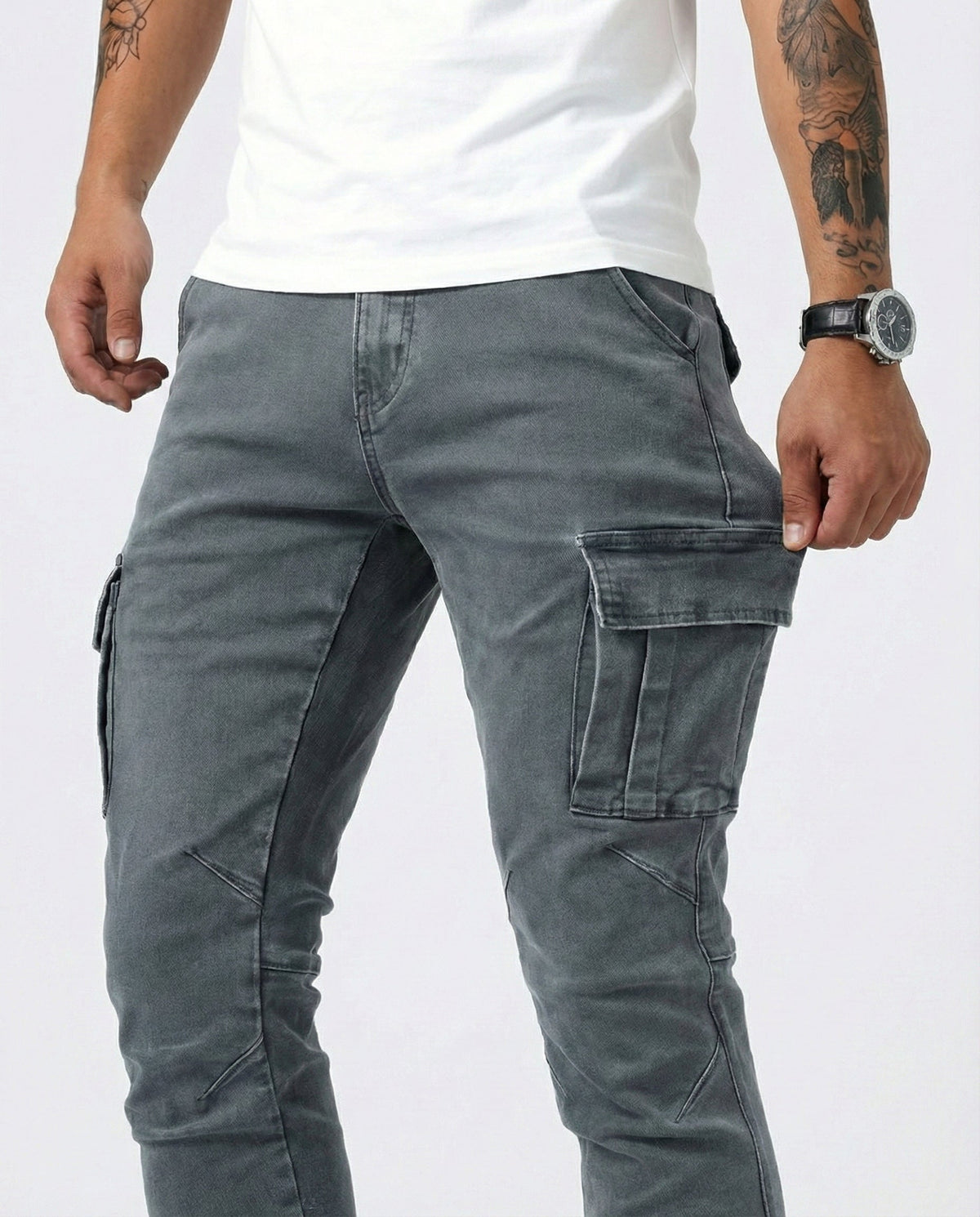 ROUSSEL PARIS | Pantalon Cargo Marine Élastique