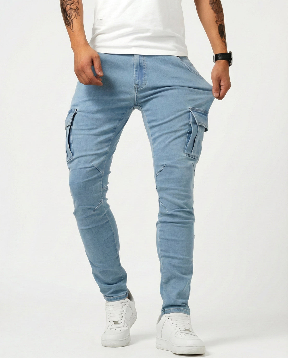 ROUSSEL PARIS | Pantalon Cargo Marine Élastique