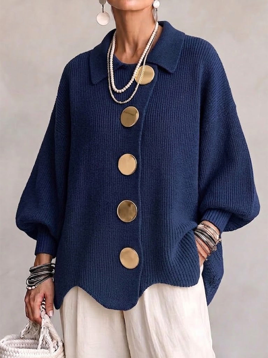 ROUSSEL PARIS | Cardigan Oversize à Col avec Gros Boutons Métalliques