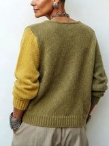ROUSSEL PARIS | Pull en Maille Asymétrique Douillet à Blocs de Couleurs Artistiques