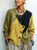 ROUSSEL PARIS | Pull en Maille Asymétrique Douillet à Blocs de Couleurs Artistiques