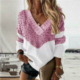 ROUSSEL PARIS | PULL PATCHWORK IMPRIMÉ LÉOPARD POUR FEMMES