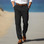PANTALON HOMME LUXE EN LIN PREMIUM (AVEC PASSANTS POUR CEINTURE)