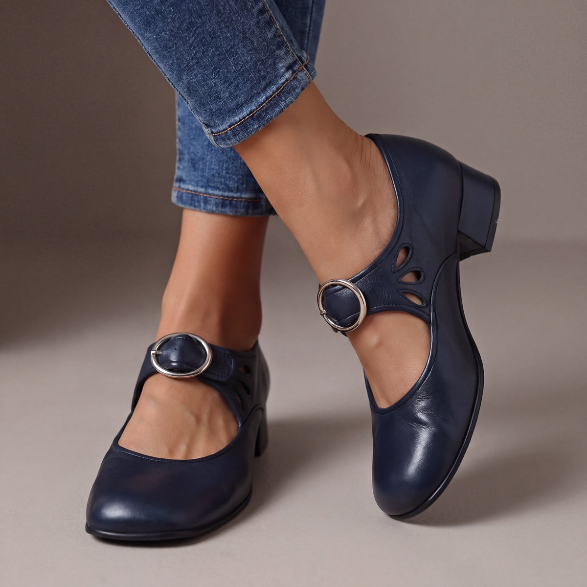 ROUSSEL PARIS | Babies en Cuir à Talon Véronique