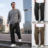 Pantalon homme confortable en tissu gaufré, coupe ample, 10 coloris