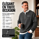 ROUSSEL PARIS | Pull en maille gaufrée à demi-zip pour homme