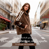 ROUSSEL PARIS | Manteau Peluche à Capuche Ultra-Doux – sportif et élégant, +10 °C, chaud, marron